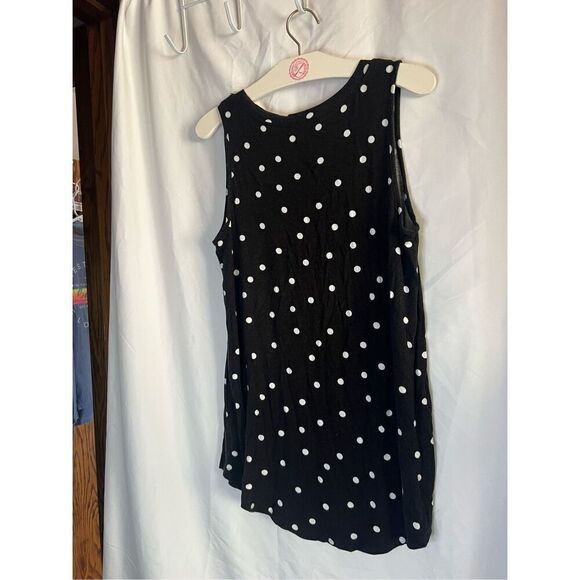 Maurices Black With White Polkadots Tank Top Woman’s Size Small - Picture 5 of 6